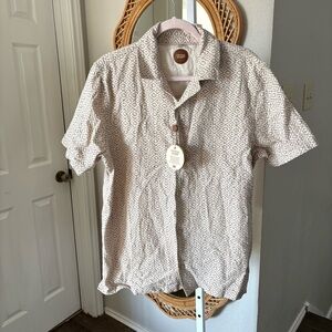 Common People / NWT Men’s Diamond SS Geometric Shirt in Brown